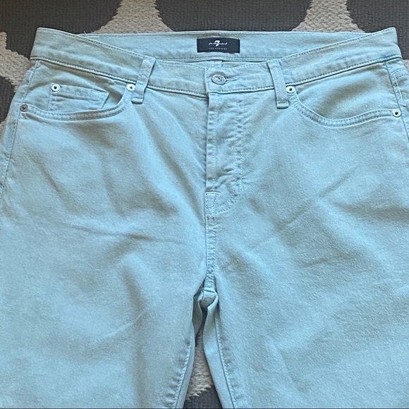 7 for All Mankind Josefina Pants Aqua Green Size 27 - Picture 3 of 8